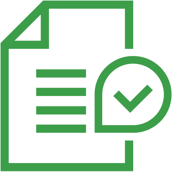 Green document tick icon